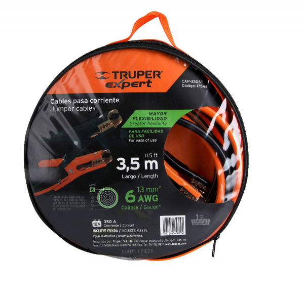 Cables pasa corriente, 3.5 m, calibre 6 AWG - Imagen 2