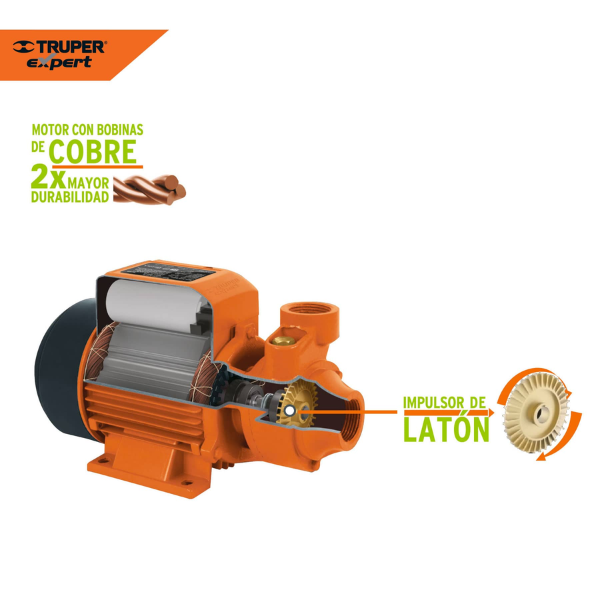 Bomba periférica 1/2 HP, Truper Expert - Imagen 3