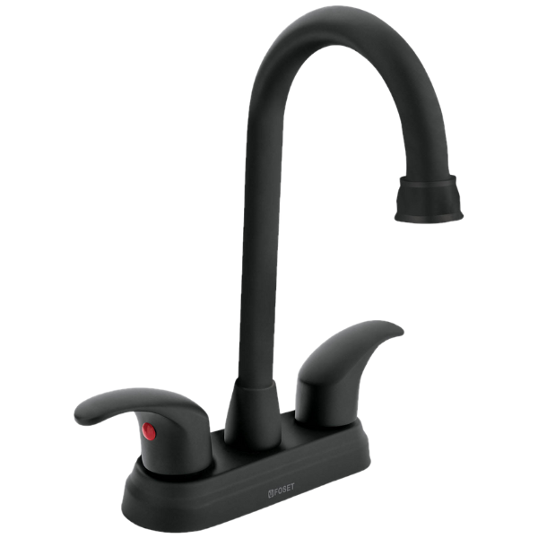 Mezcladora negro mate 4" p/lavabo, tipo bar, palanca, Foset