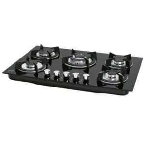 Parrilla de gas empotrable 5 quemadores, vidrio, Foset